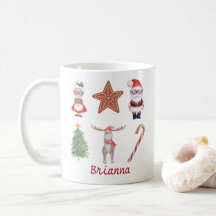 Personalized Cute Christmas Mug Santa Mrs. Claus