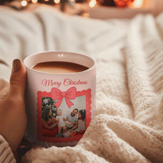 Personalized Cute Christmas Photo Collage Coffee Mug