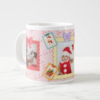 Personalized Cute Christmas Photo Collage Giant Coffee Mug