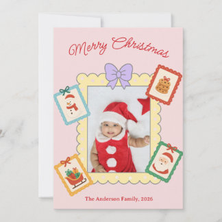 Personalized Cute Christmas Photo Collage  Holiday Card
