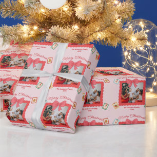 Personalized Cute Christmas Photo Collage Wrapping Paper