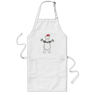 Personalized Cute Christmas Polar Bear Christmas Long Apron