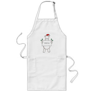Personalized Cute Christmas Polar Bear Christmas Long Apron