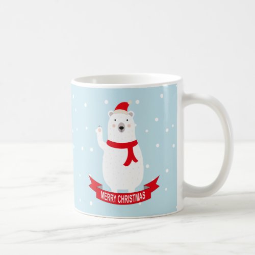 Personalized Cute Christmas Polar Bear Coffee Mug