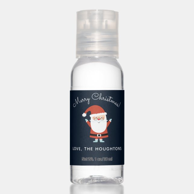 Personalized Cute Christmas Santa Claus Hand Sanitizer (Front)