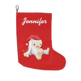 Personalized Cute Christmas Snow Monster Toy Large Christmas Stocking