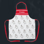 Personalized Cute Christmas Snowman Apron<br><div class="desc">This personalized Christmas apron features a cute Christmas snowman illustration.</div>