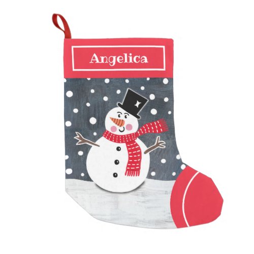 Personalized Cute Christmas Snowman Stocking