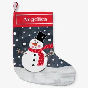 Personalized Cute Christmas Snowman Stocking