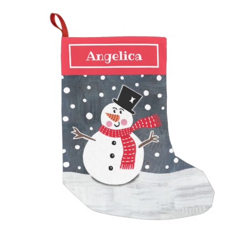 Personalized Cute Christmas Snowman Stocking