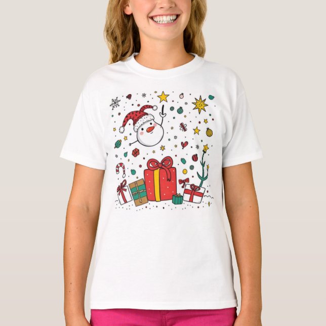personalized cute Christmas tee for kids (Front)