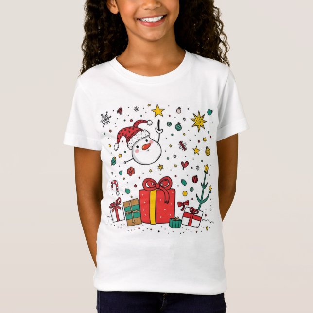 personalized cute Christmas tee for kids (Front)