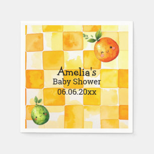 Personalized Cute Citrus Fruit Baby Shower Napkin