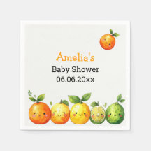 Personalized Cute Citrus Fruit Baby Shower