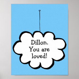Personalized Cute Cloud on a String Poster