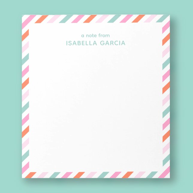 Personalized Cute Colorful Notepad (Personalize this cool notepad with a name and make a unique gift for a teacher or girl.)