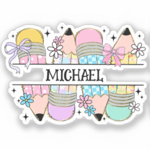 Personalized Cute Colorful Pencil - Back To School Sticker