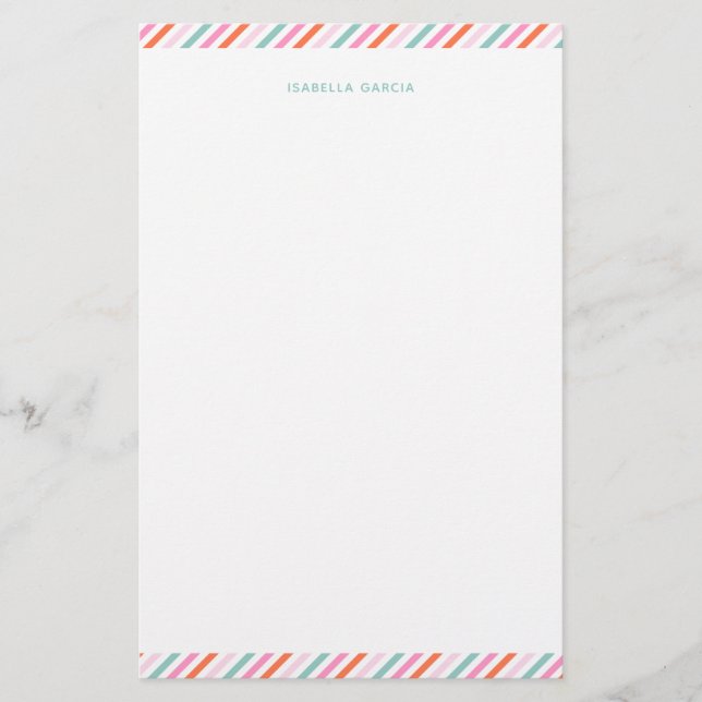 Personalized Cute Colorful Stationery Paper (Front)