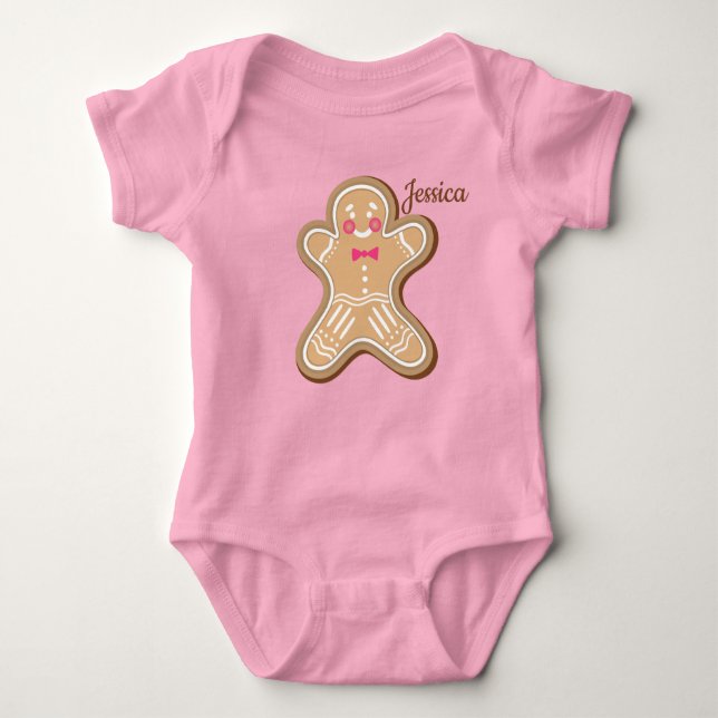 Personalized Cute Cookie Baby Bodysuit (Front)