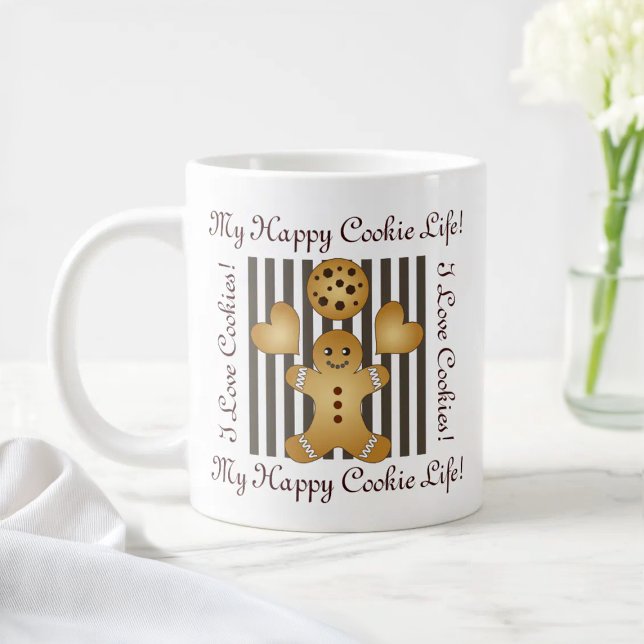 Personalized Cute Cookie Gingerbread Man Giant Coffee Mug (Creator Uploaded)