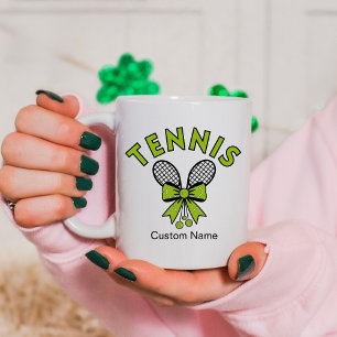 Personalized Cute Coquette Girls Tennis Coffee Mug