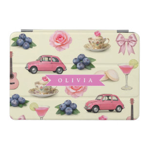 Personalized Cute Coquette Pink Cocktail Ribbon iPad Mini Cover