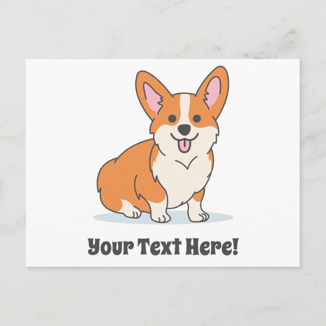 Personalized Cute Corgi Puppy Postcard (Front)