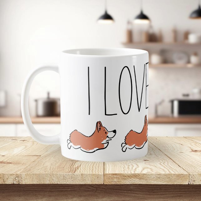 Personalized Cute Corgi Simple White Coffee Mug (Creator Uploaded)