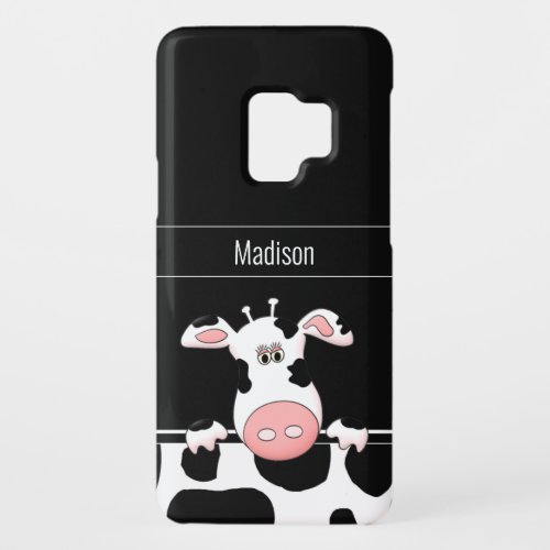 Personalized Cute Cow And Cow Print Case_Mate Samsung Galaxy S9 Case