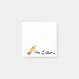 Personalized Cute Crayon Teacher Back to School Post-it Notes