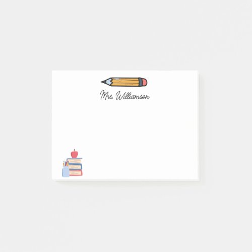 Personalized Cute Crayon Teacher Back to School Post_it Notes