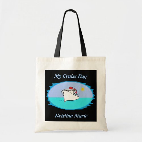 Personalized Cute Cruise Ship Tote Bag