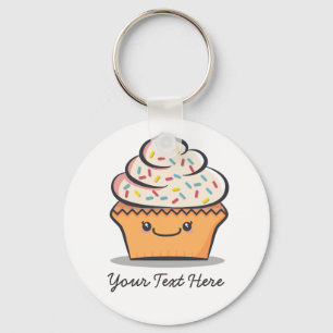 Personalized Cute Cupcake Keychain
