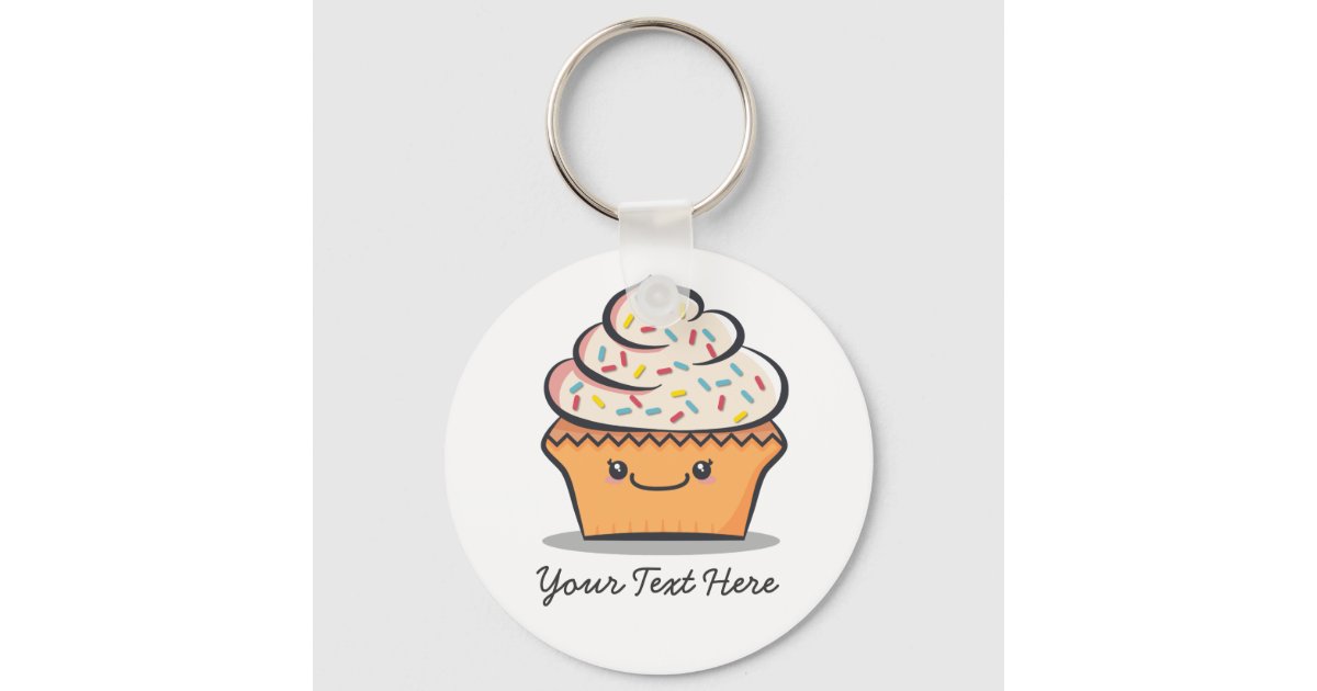 Personalized Cute Cupcake Keychain Zazzle