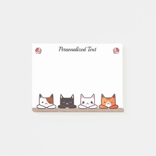 Personalized Cute Curious Kitty Cats Post_it Notes