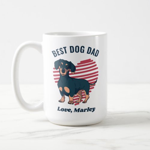 Personalized Cute Dachshund Dog  Dad Custom Text Coffee Mug