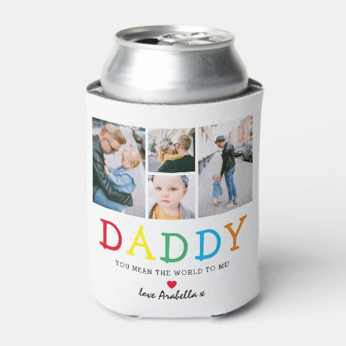 Personalized Cute Daddy Photo Collage Keepsake Can Cooler