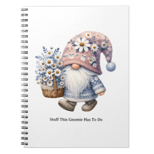 Personalized Cute Daisy Flower Gnome Women's Notebook