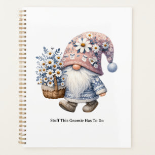 Personalized Cute Daisy Flower Gnome Women's Planner
