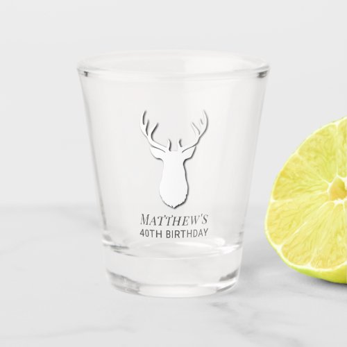 Personalized Cute Deer Hunting Trophy Birthday  Shot Glass