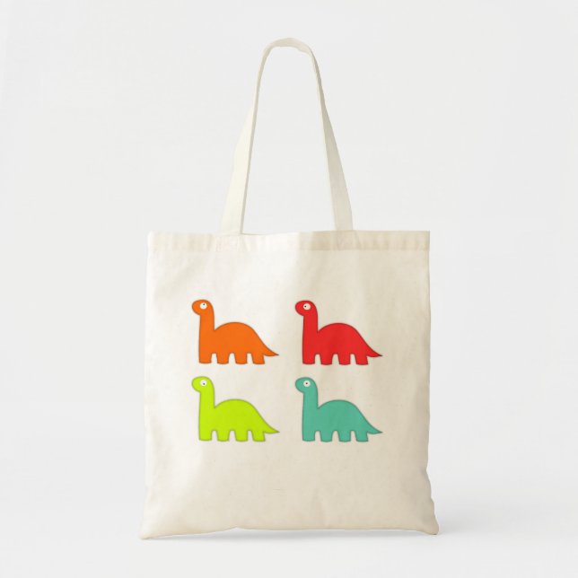 Personalized Cute Dino Dragon Tote Bag (Front)