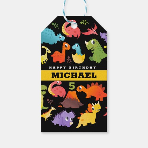Personalized Cute Dinosaur Favor  Gift Tags