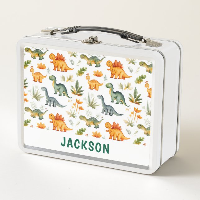Personalized Cute Dinosaur Lunch Box for Kids (Front)
