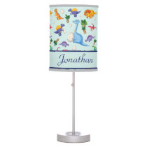 Personalized Cute Dinosaurs Blue Boy Baby Table Lamp