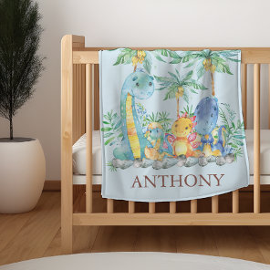 Personalized Cute Dinosaurs Boys Blanket