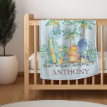Personalized Cute Dinosaurs Boys Blanket at Zazzle