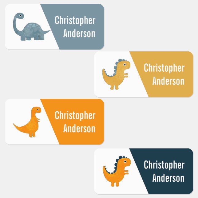 Personalized Cute Dinosaurs Kids' Labels (Group)