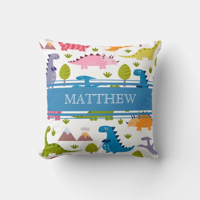 Personalized Cute Dinosaurs Pillow (Front)