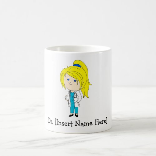 Personalized Cute Doctor Female _ Blonde Coffee Mu Coffee Mug