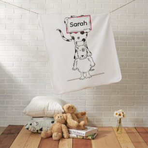 Personalized Cute Dog Acrobat  Baby Blanket